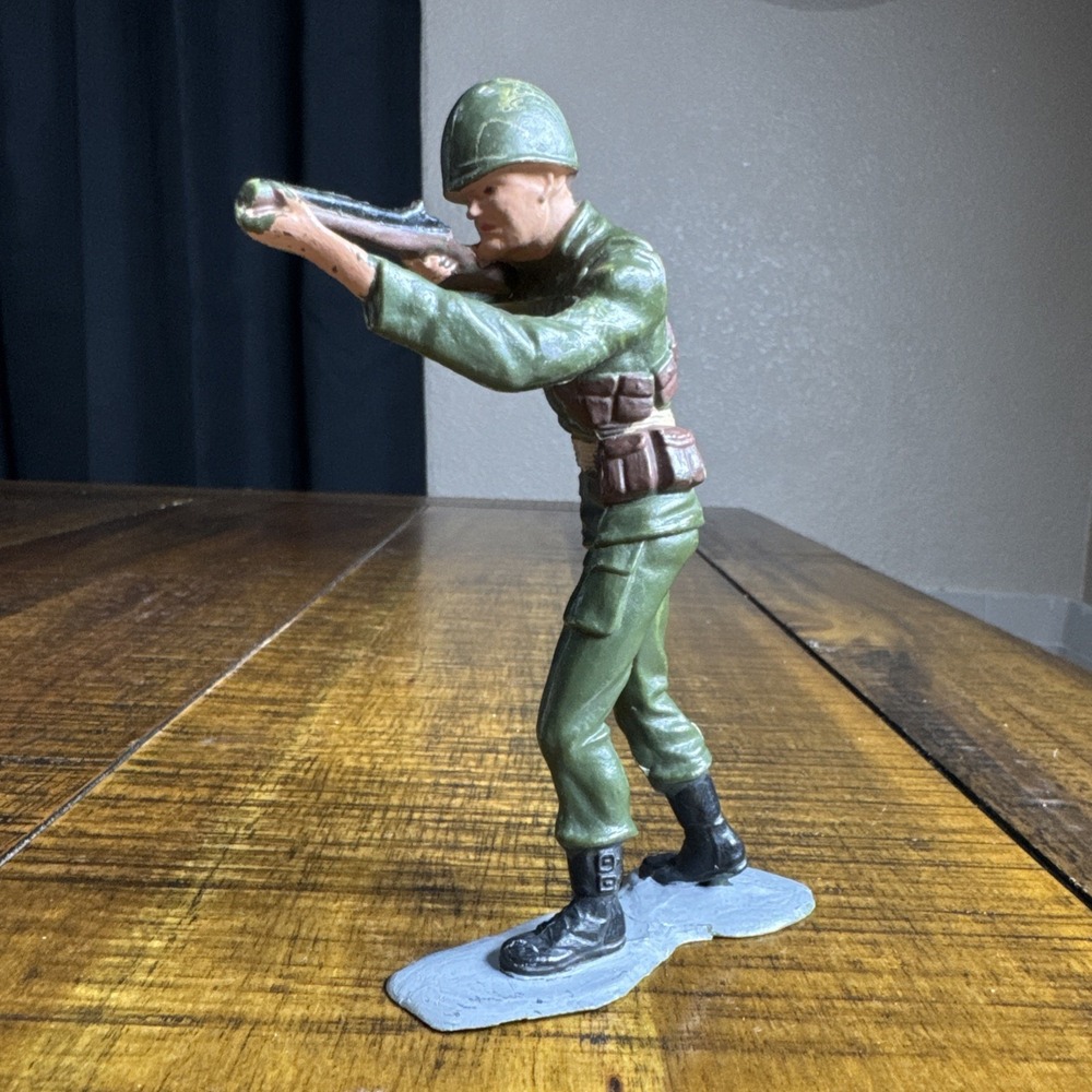 Vtg Large 5"‎ Plastic Toy Soider MARX 1963 U.S Marines WWII USA